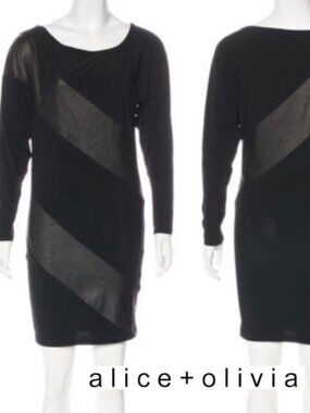 Alice + Olivia Leather Panel Dress - Size Small